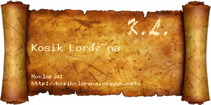 Kosik Loréna névjegykártya